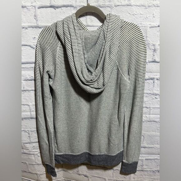 J. Crew Gray and White Striped Hooded Pullover, #311 - Picture 5 of 5